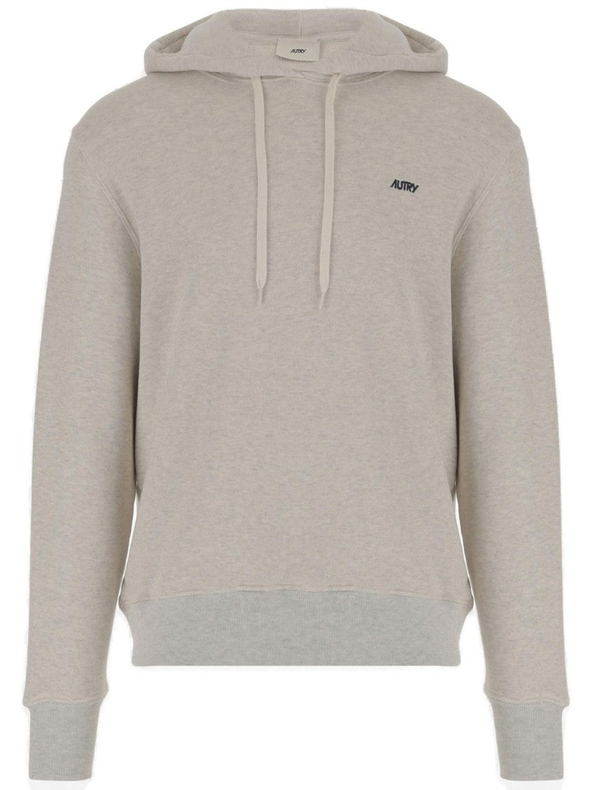 Autry Light-Colored Drawstring Hoodie With Subtle Logo
