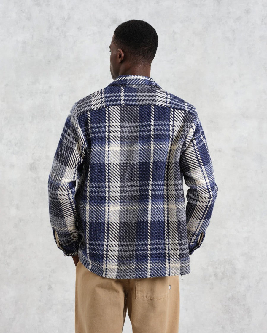 Wax London Navy And Ecru Check Multi-Functional Layering Top