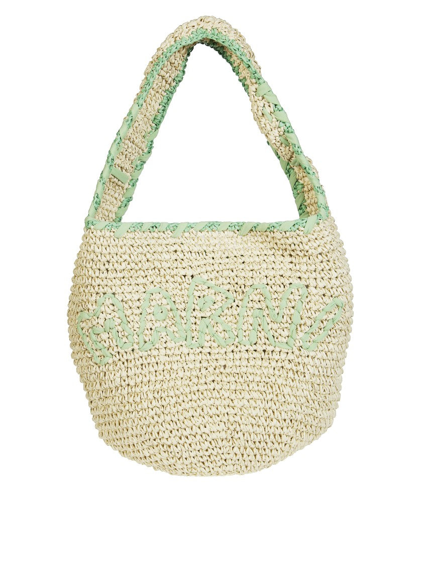 Marni Woven Design Shoulder Bag With Braided Handle
