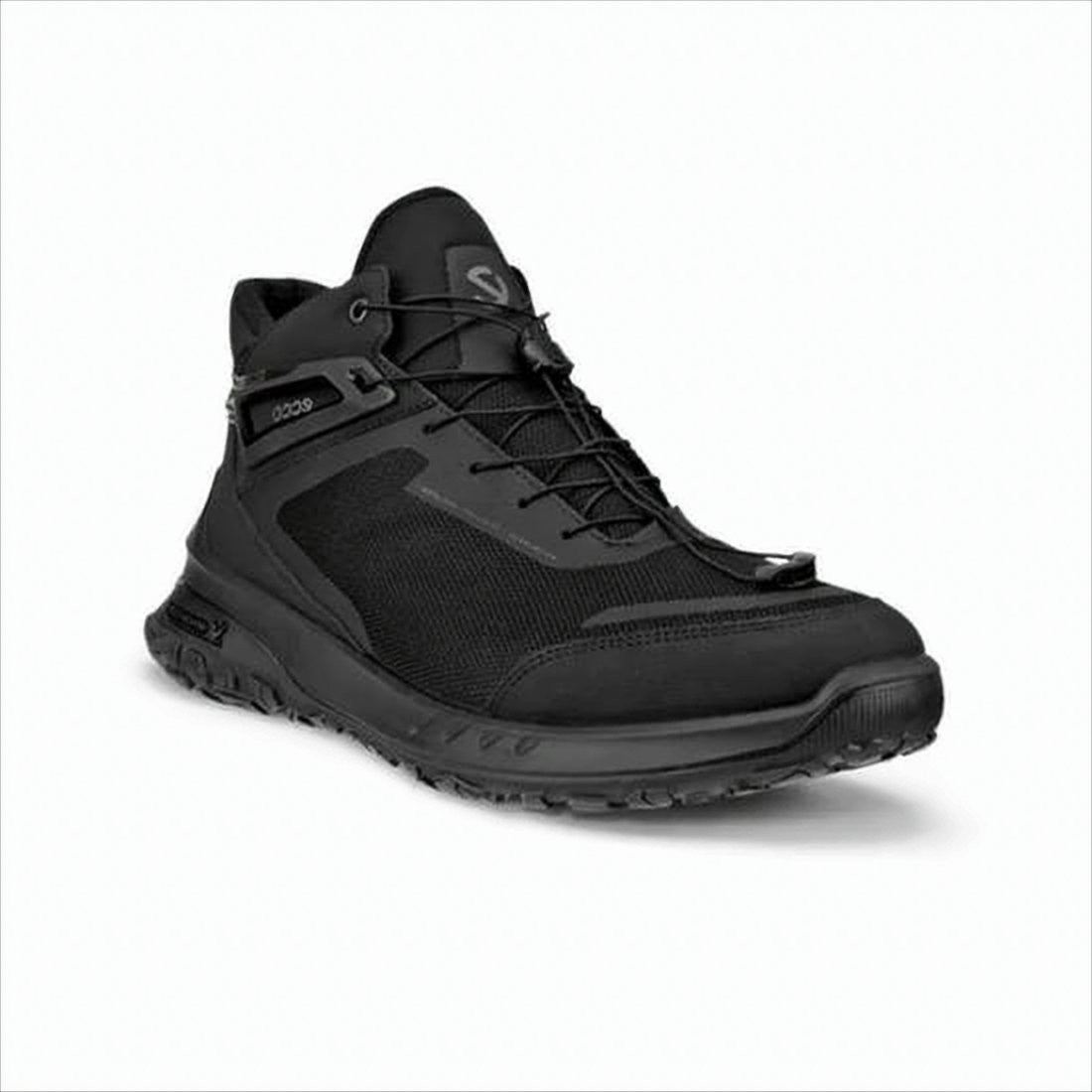 Ecco High-Top Sneakers With Textured Mesh And Rugged Sole