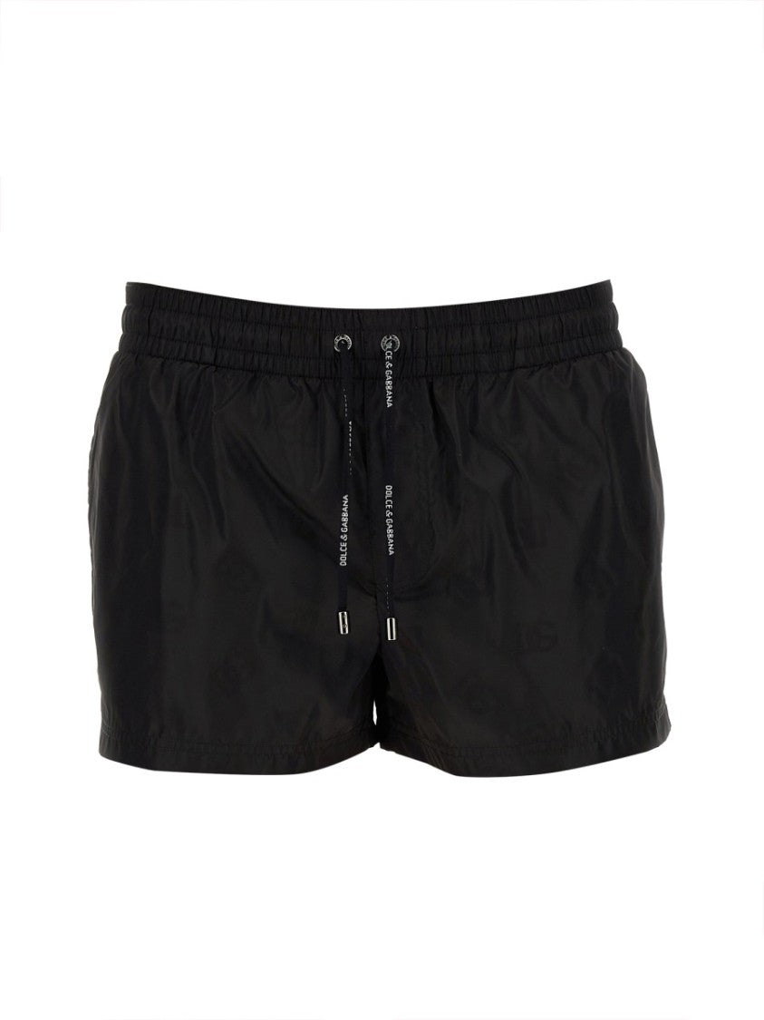 Dolce & Gabbana Classic Black Swimsuit With Elastic Waistband