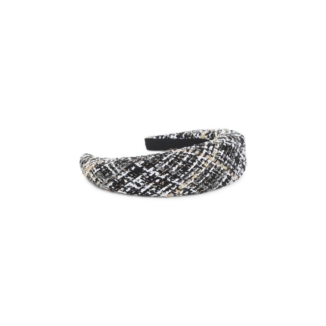Maison Michel Textured Tweed Headband With Metallic Accents
