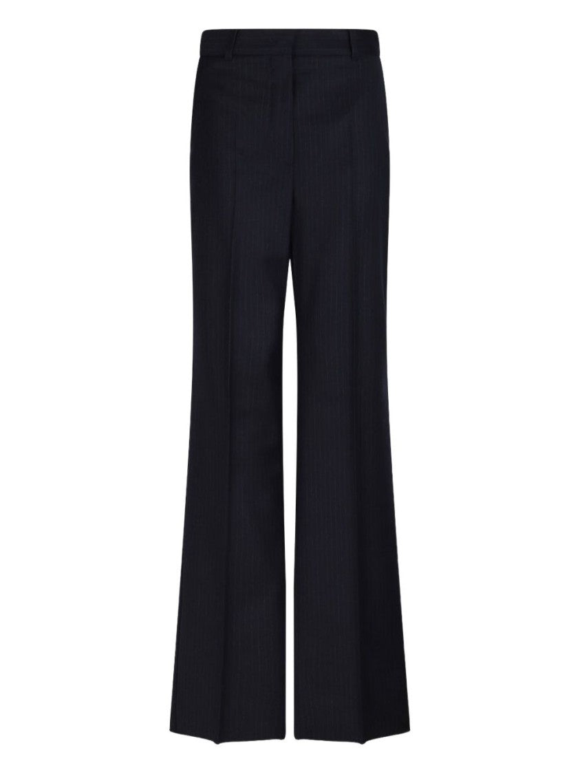 Max Mara Tailored Blue Trousers With Flared Hem