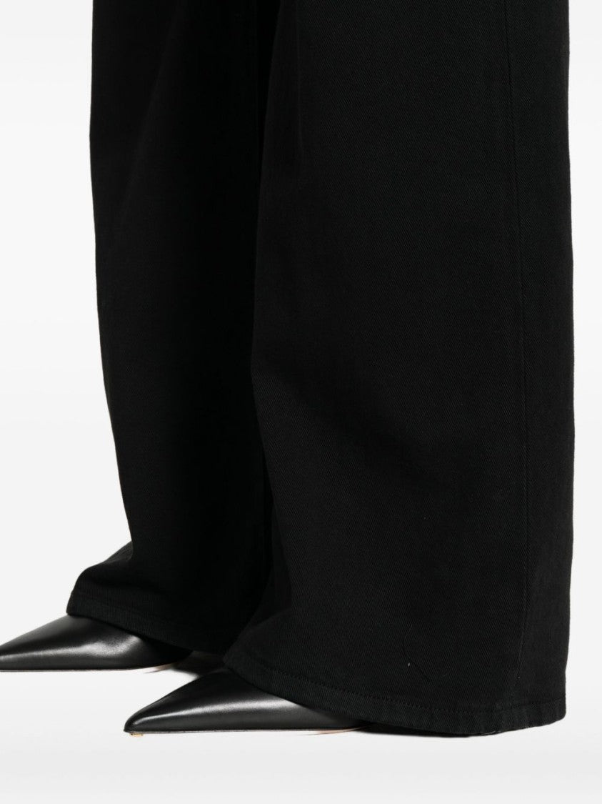 Dondup Wide-Leg Black Jeans With High Waist And Timeless Design