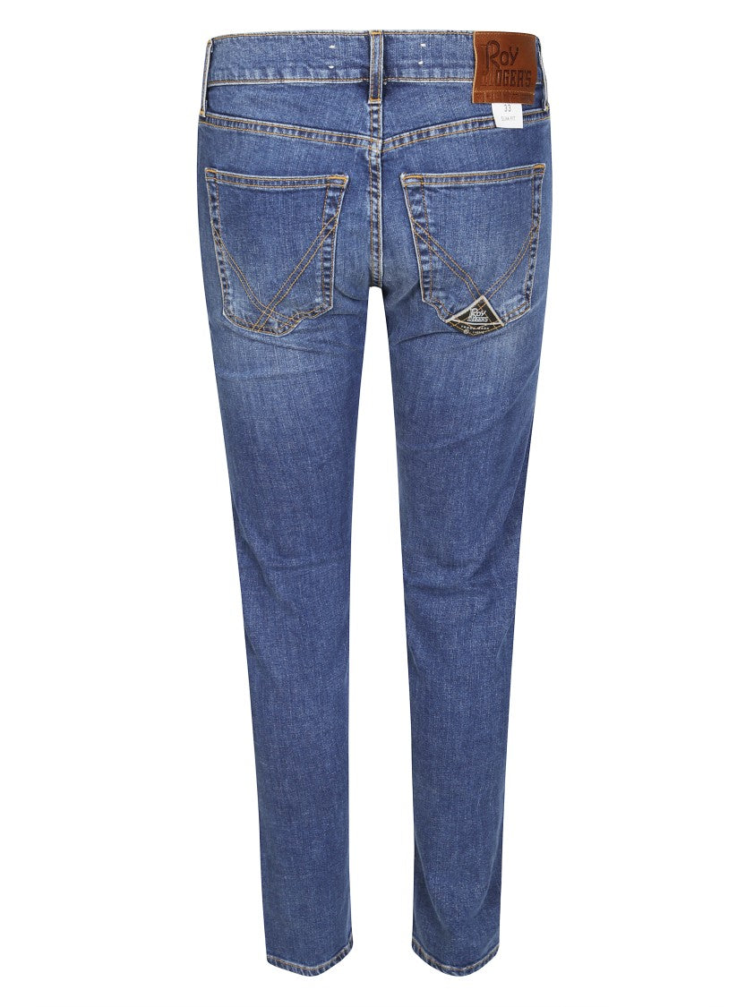 Roy Rogers Straight-Leg Light Denim Jeans With Signature Stitching