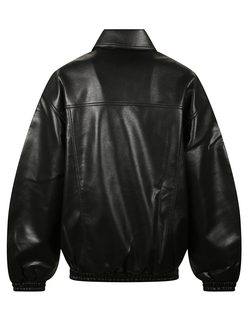 The Frankie Shop Faux Leather Jacket With Structured Collar