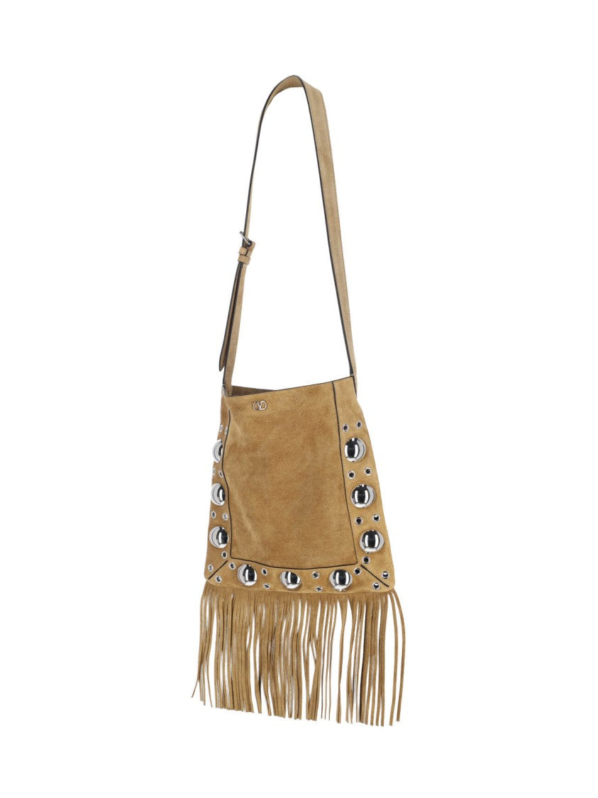 Valentino Garavani Structured Beige Handbag With Minimalist Aesthetic