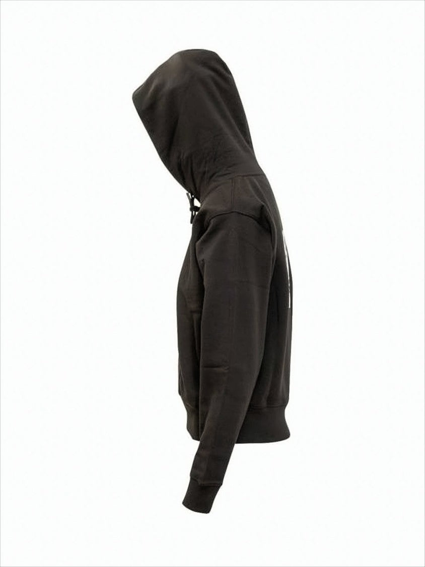 Kenzo Cropped Cotton Hoodie With Drawstring Hood And Logo Detailing