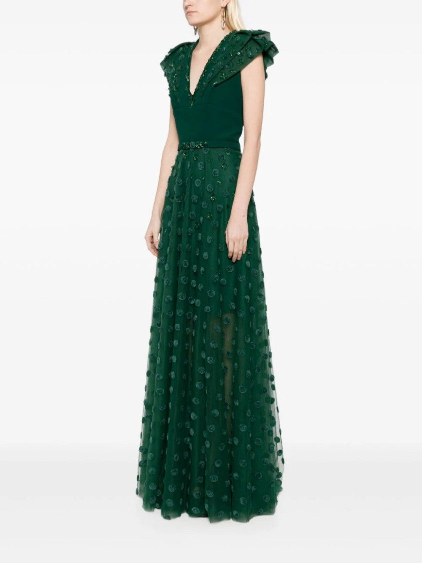 Saiid Kobeisy Beaded Tulle Dress With Polka Dots