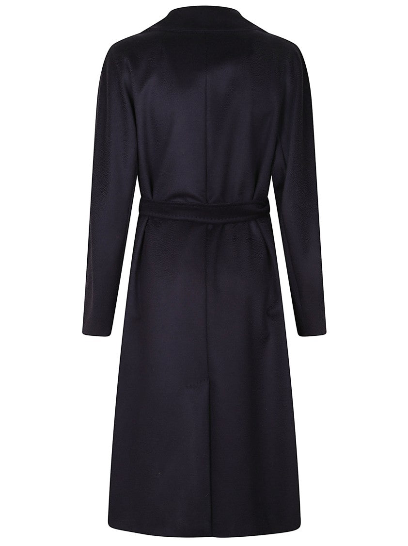 Max Mara Double-Breasted Blue Wool Coat