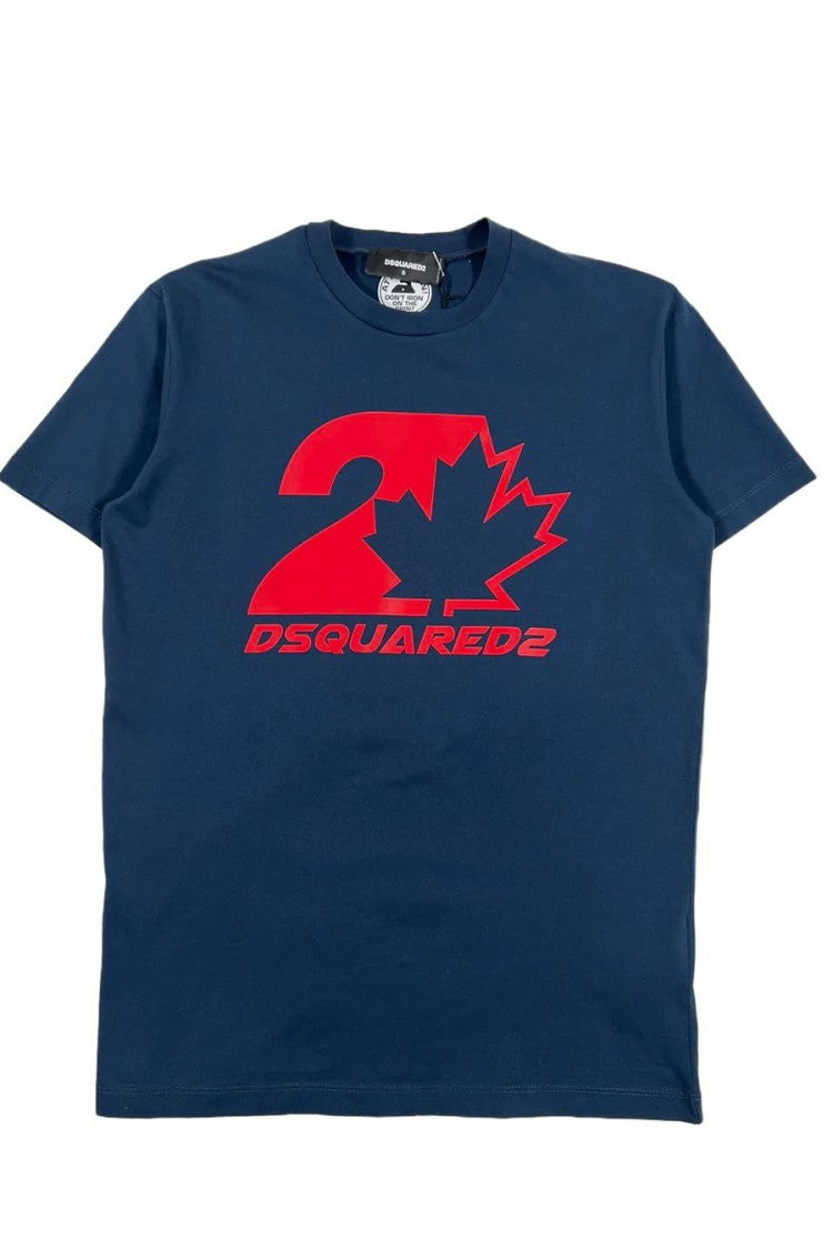 Dsquared2 Blue Cotton Print T-Shirt