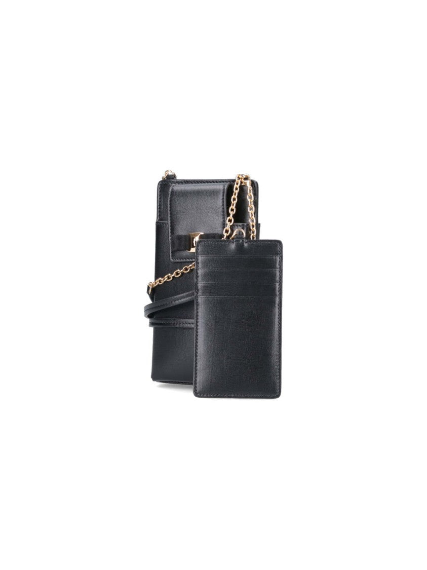 Ferragamo "Vara" Bow Phone Holder – Black