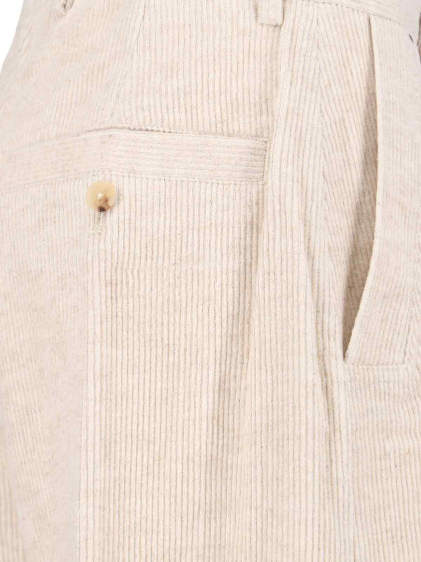 Rick Owens Wide-Leg Corduroy Trousers – Off-White