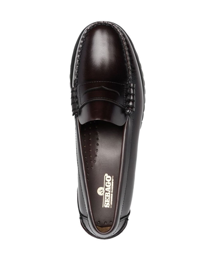 Sebago Bordeaux Leather Sandals With Polished Finish