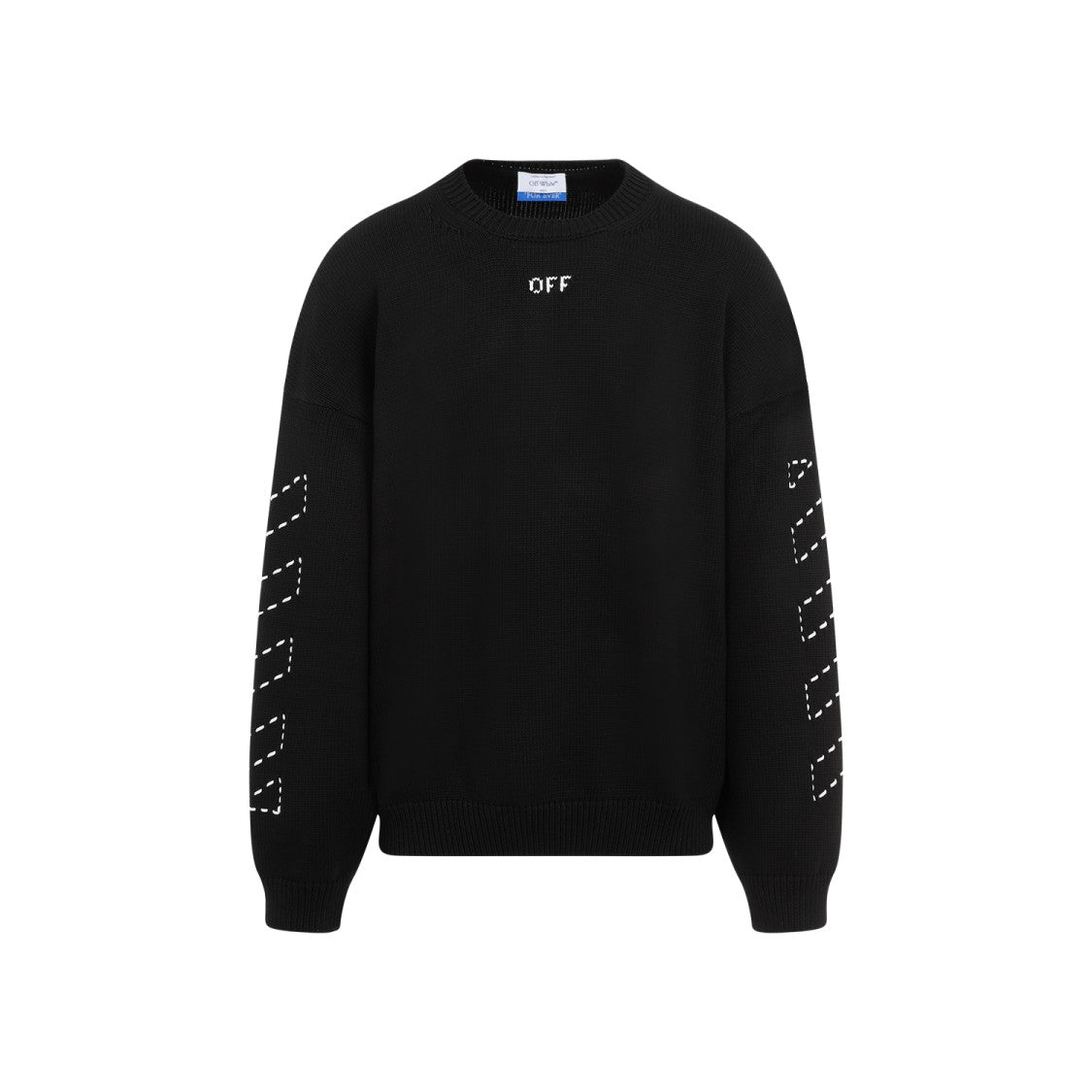 Off-White Stitch Arrow Diags Black Cotton Pullover