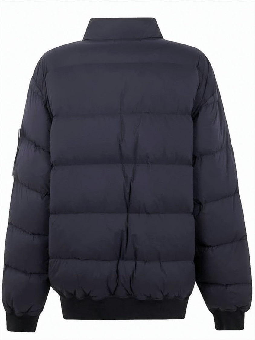 Stone Island Quilted Down Jacket With Ribbed Cuffs And Signature Patch