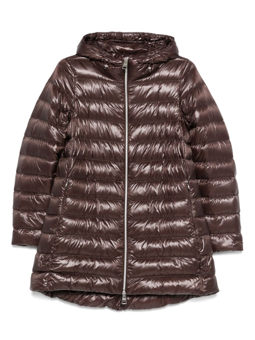 Herno Chocolate Brown Shiny Puffer Jacket
