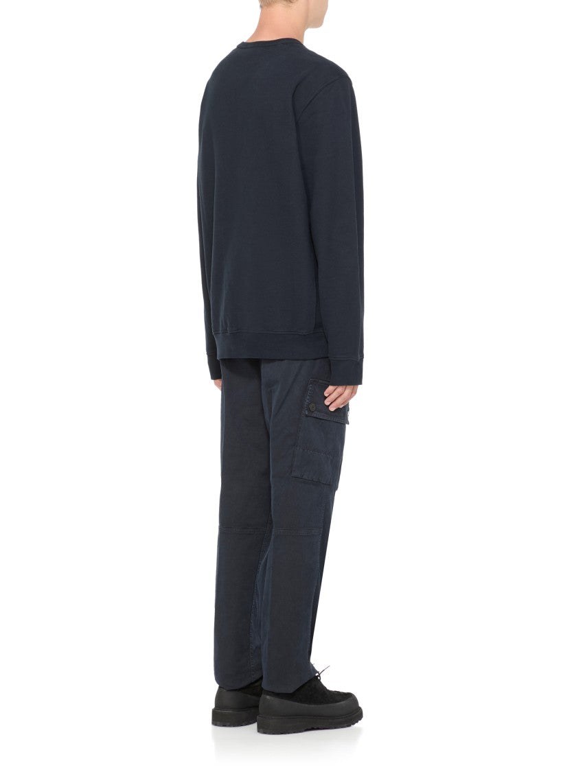 Stone Island Distinctive Blue Cotton Sweatshirt