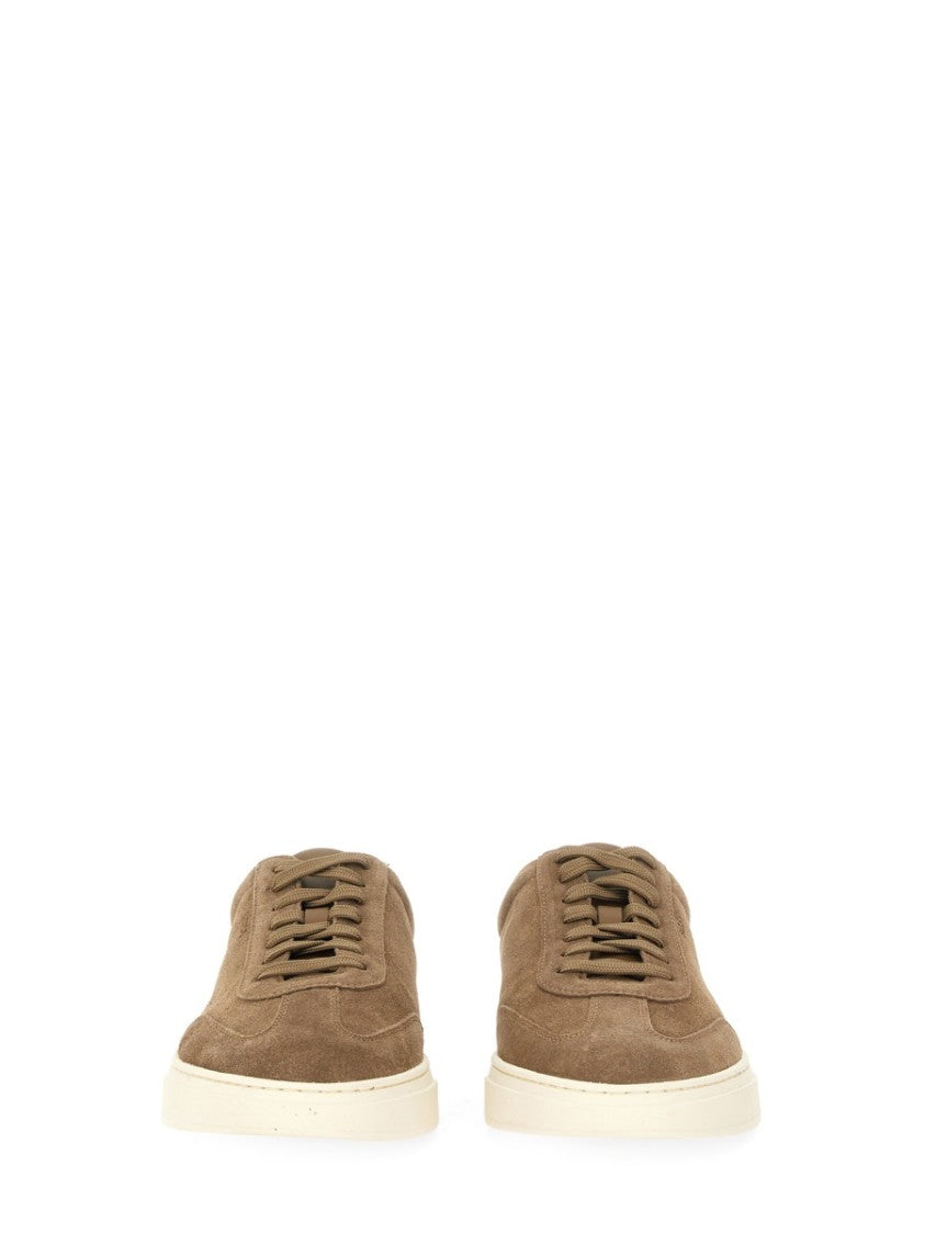 Boss Soft Suede Sneakers With Contrasting Rubber Sole
