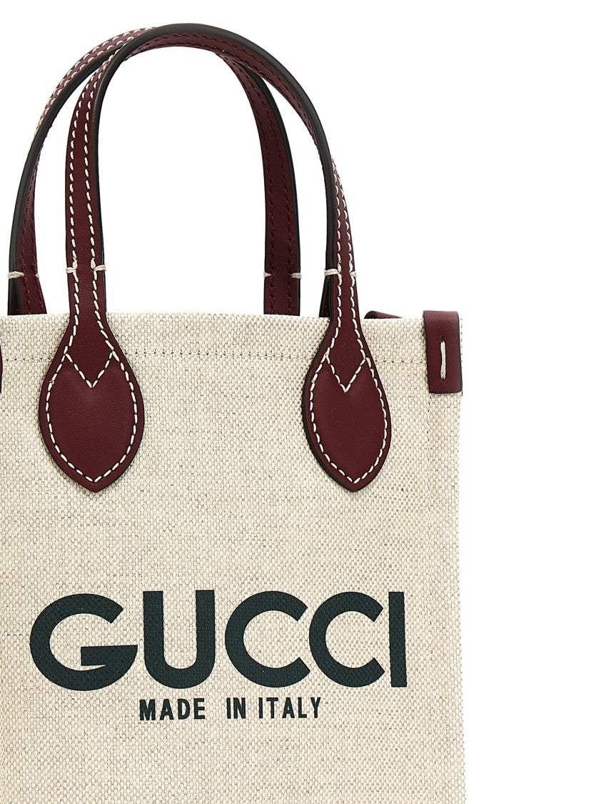Gucci Canvas Handbag With Front Logo Print