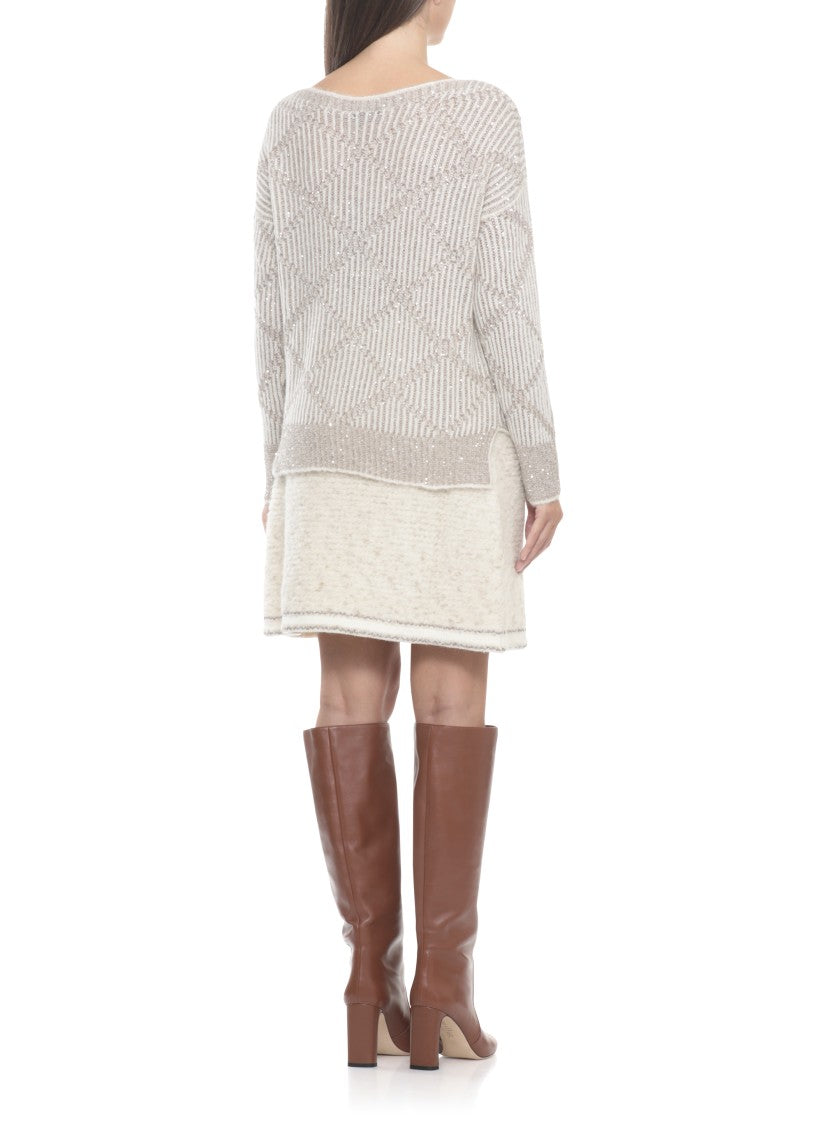 D. Exterior Beige Alpaca And Wool Sweater