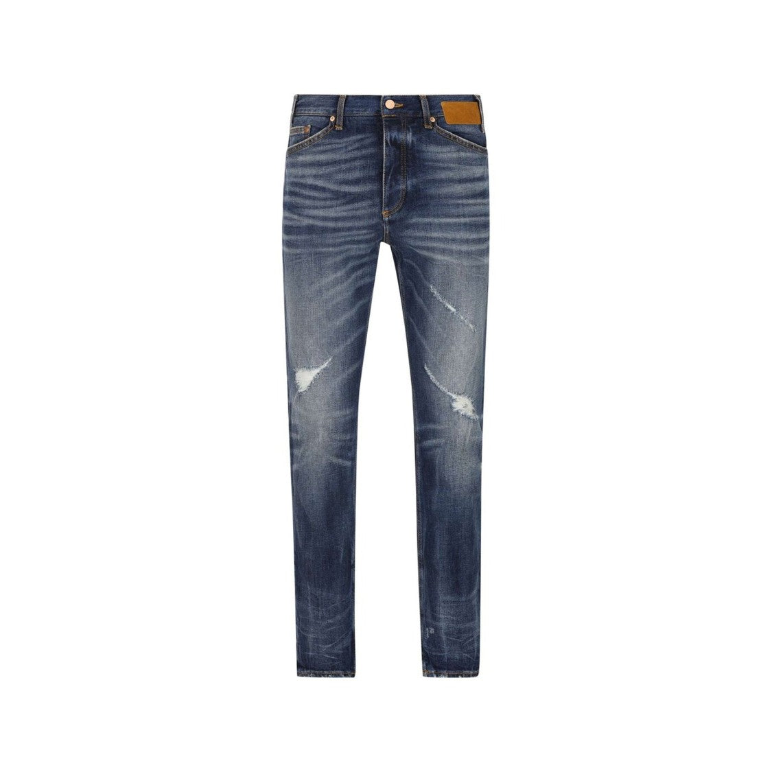 Palm Angels Straight-Leg Distressed Denim Jeans With Five-Pocket Design