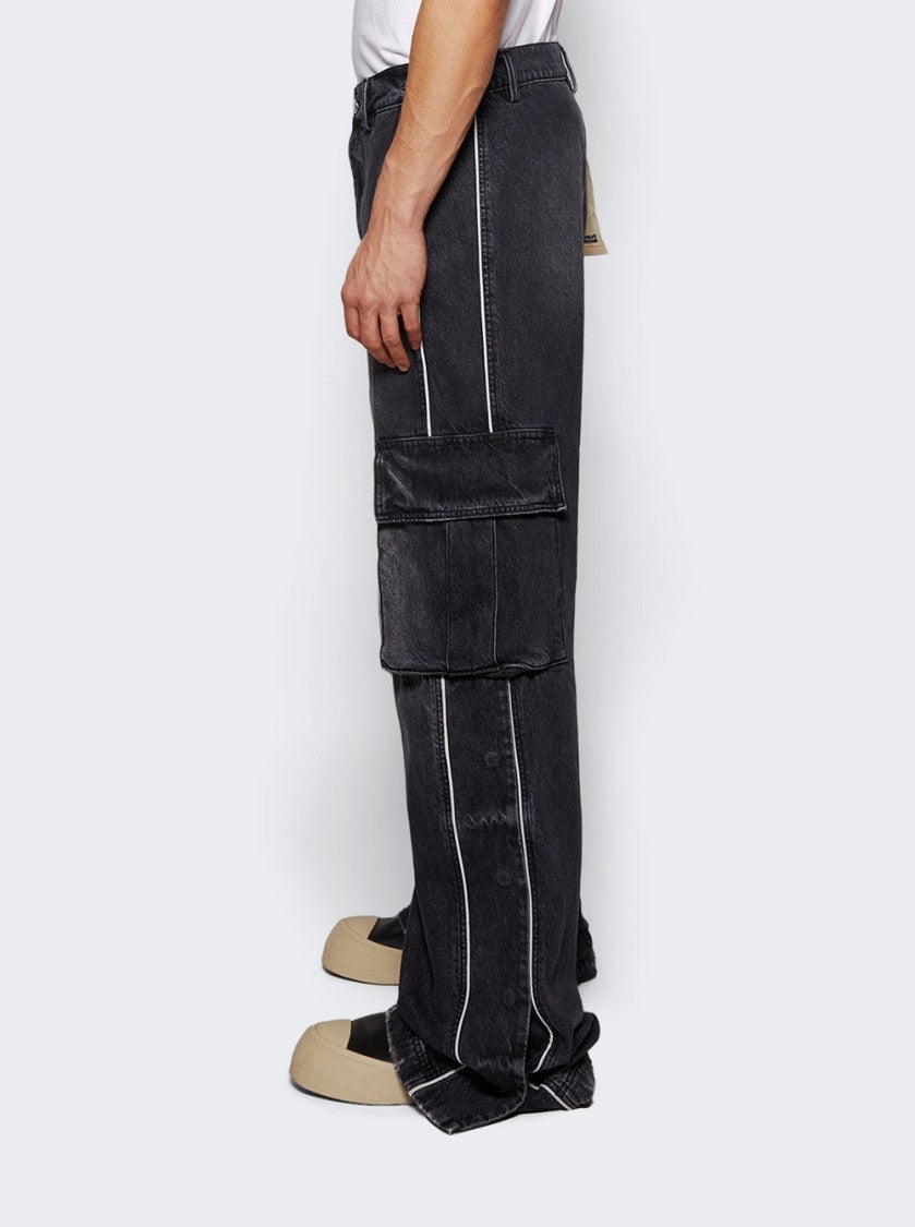 Nahmias Track Logo Cargo Pants Dark Wash