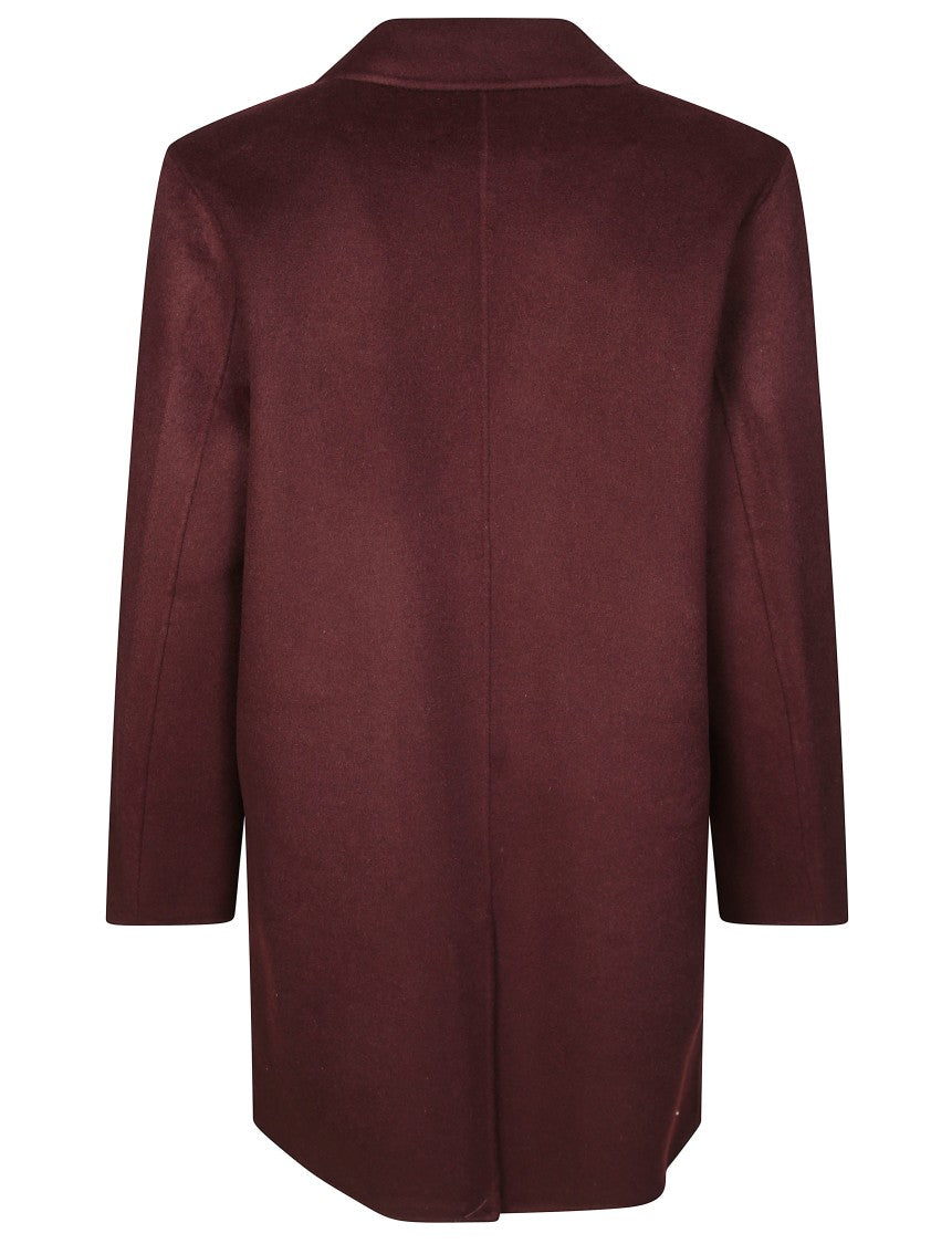 Amaranto Tailored Burgundy Overcoat With Notched Lapels
