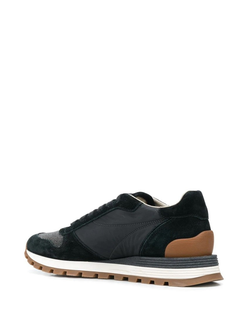 Brunello Cucinelli Leather Sneakers With Design And Fit