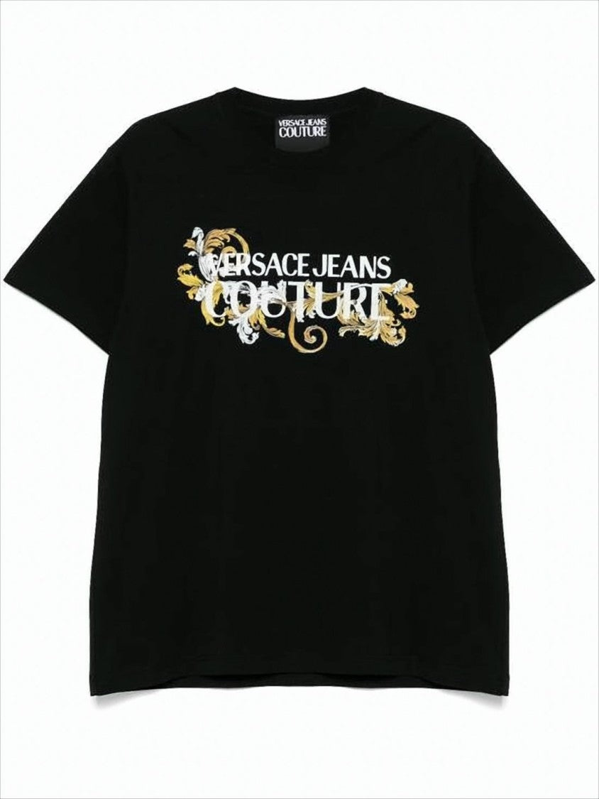 Versace Graphic Print Short-Sleeve T-Shirt With Bold Ornamental Design