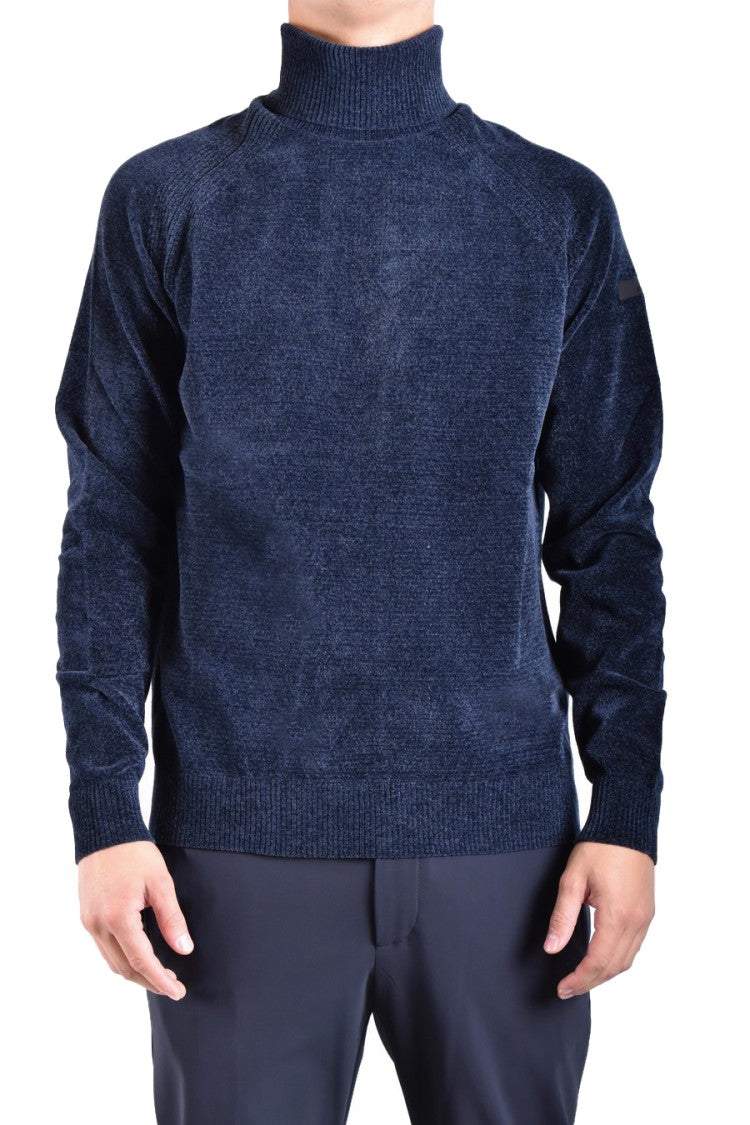 Rrd High Neck Blue Knitwear With Long Sleeves