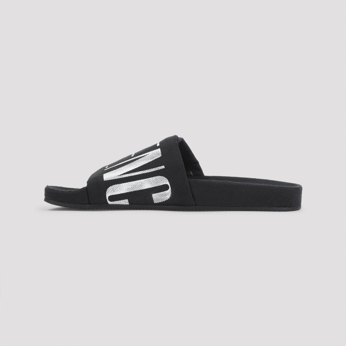 Balenciaga Furry Black Cotton Sandals