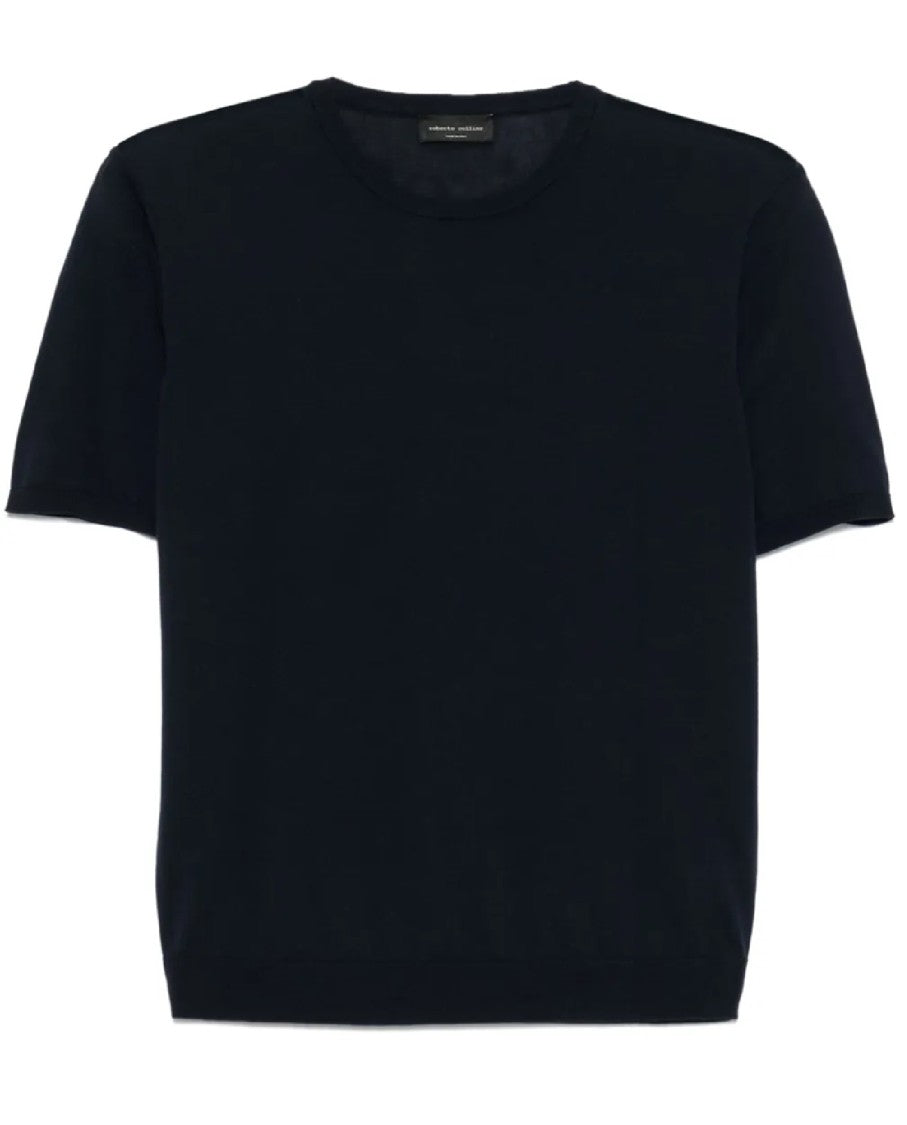 Roberto Collina Navy Crew Neck T-Shirt
