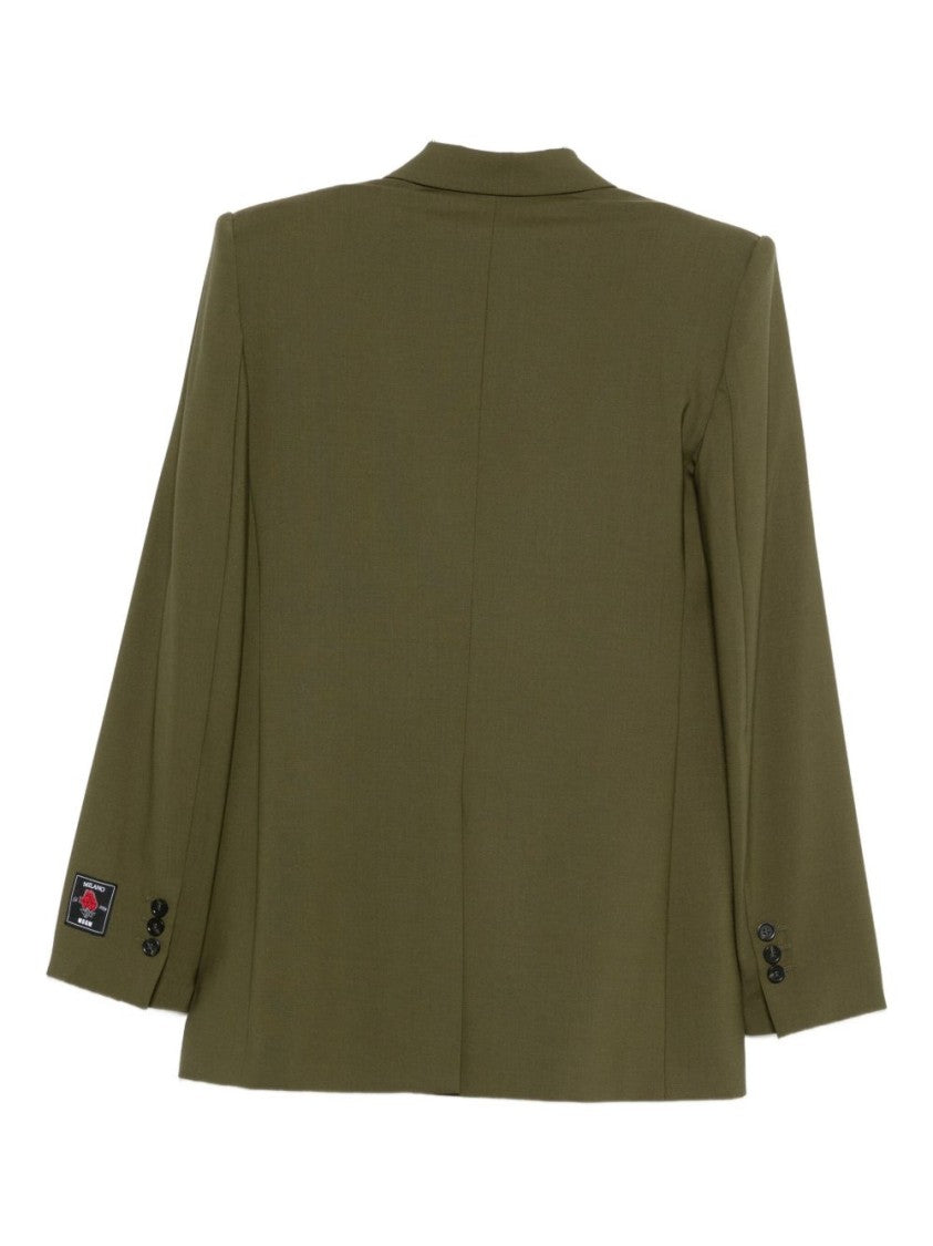 Msgm Tailored Double-Breasted Jacket With Sharp Lapels