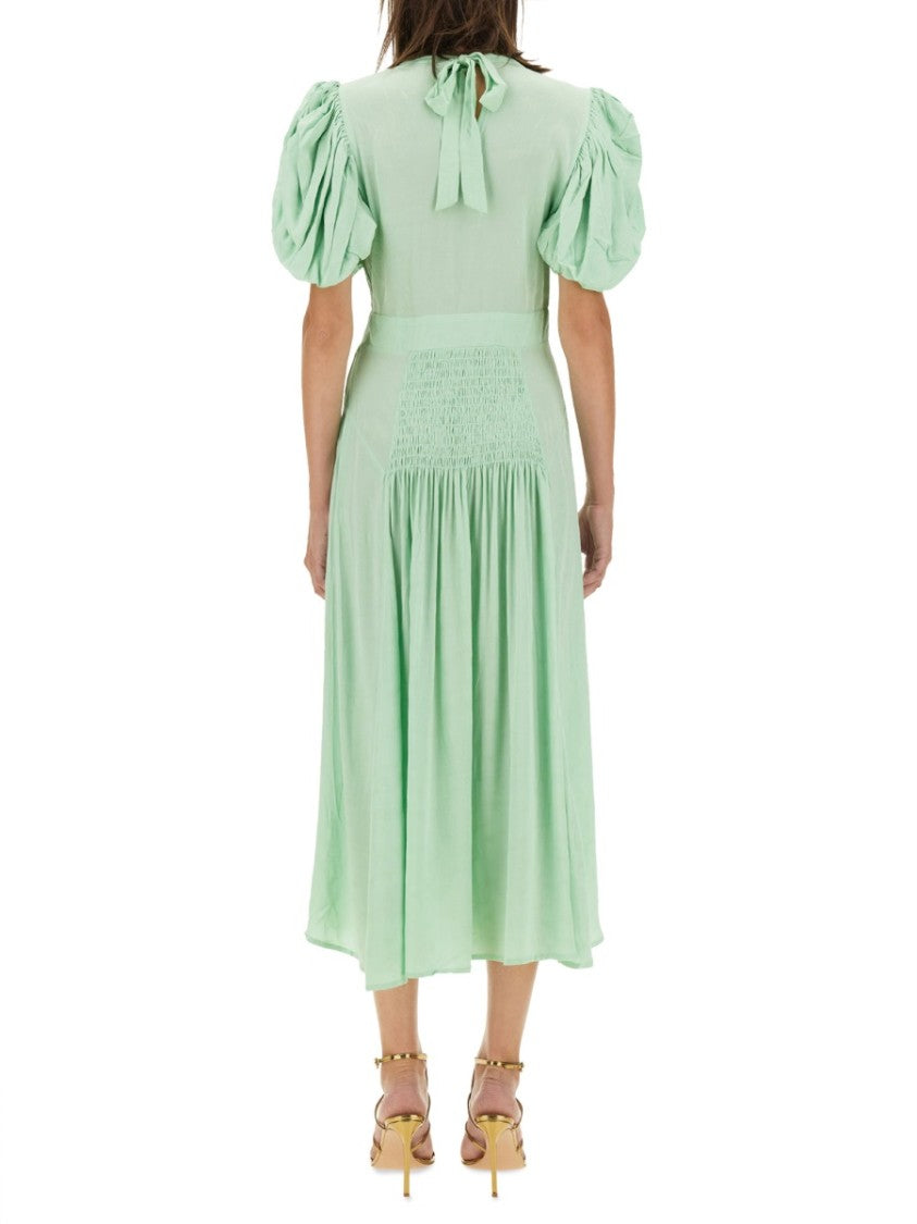 Rotate Puff Sleeve Midi Dress