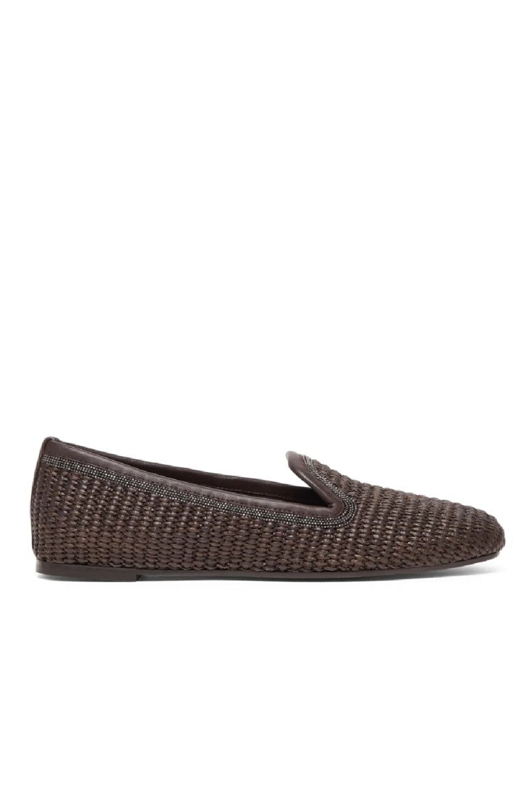 Brunello Cucinelli Woven Design Slippers With Elegant Silhouette