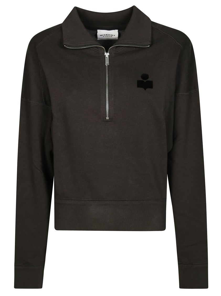 Isabel Marant Étoile Cropped Sweatshirt With Half-Zip Front