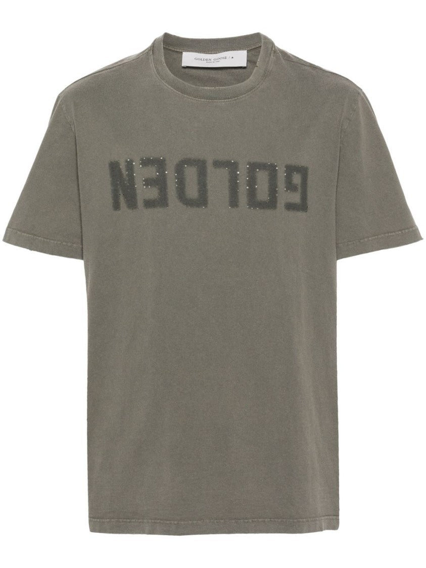 Golden Goose Golden Regular Distressed Cotton T-Shirt
