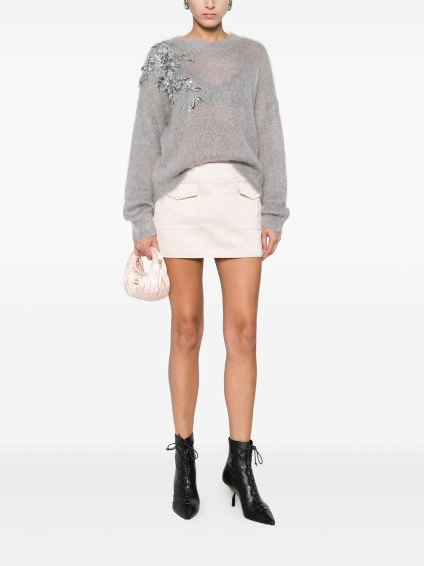 Blugirl Classic Knit Sweater With Versatile Grey Shade