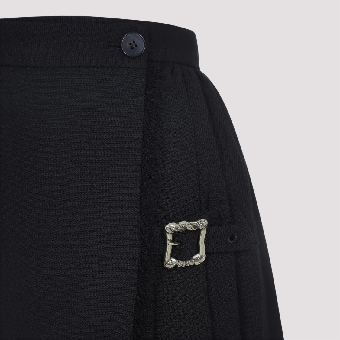 Enfants Riches Déprimés Black Virgin Wool Pleated Mini Skirt