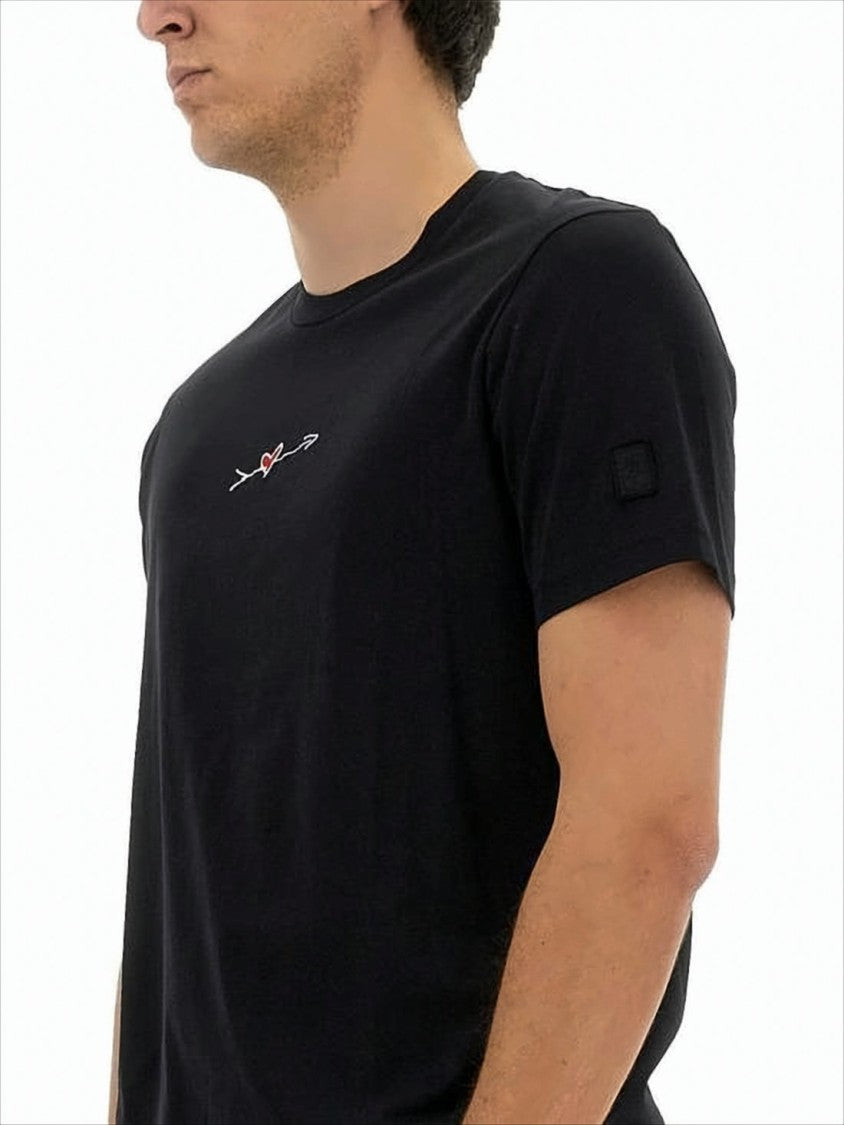 Neil Barrett Short-Sleeved Black T-Shirt With Heart And Arrow Graphic