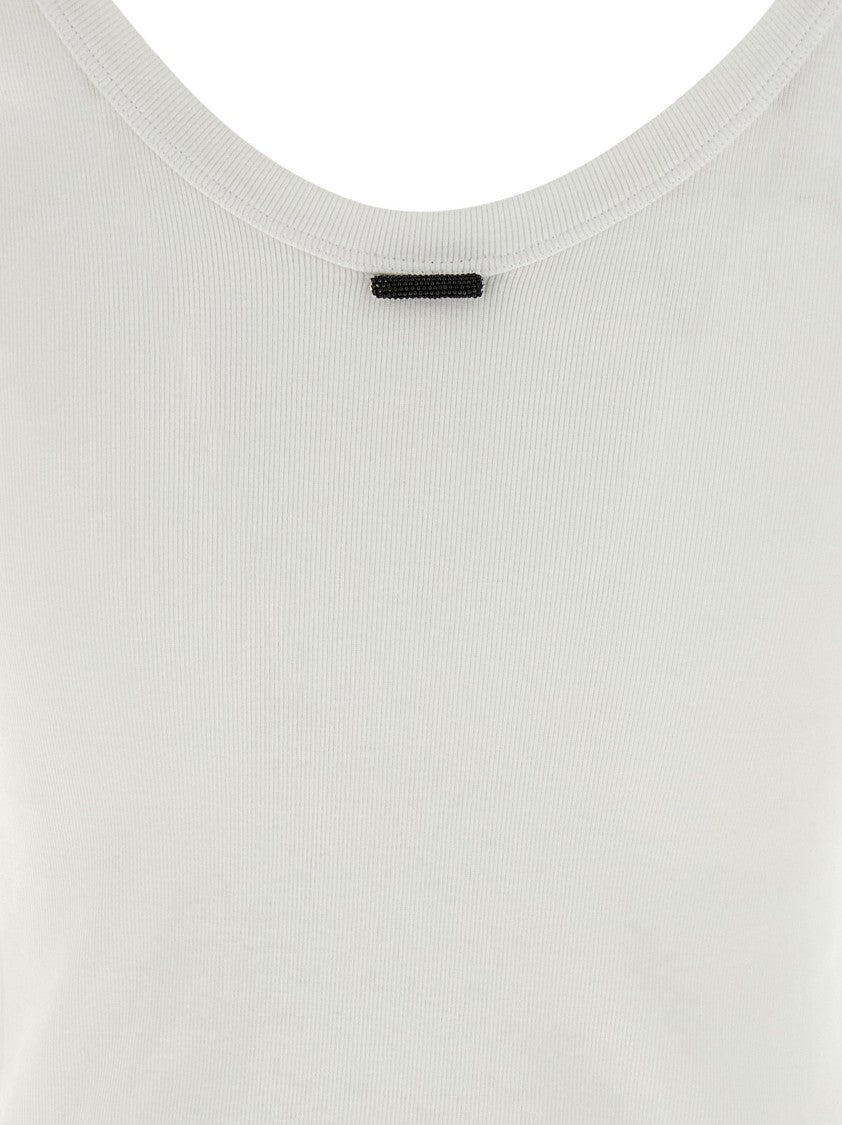 Brunello Cucinelli Stretch Ribbed Jersey T-Shirt