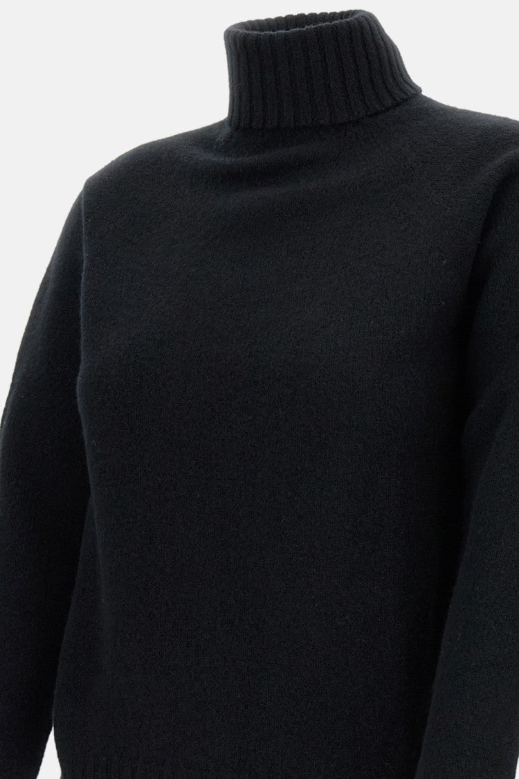 Drumohr Wool Knit Turtleneck Sweater With Ribbed Collar