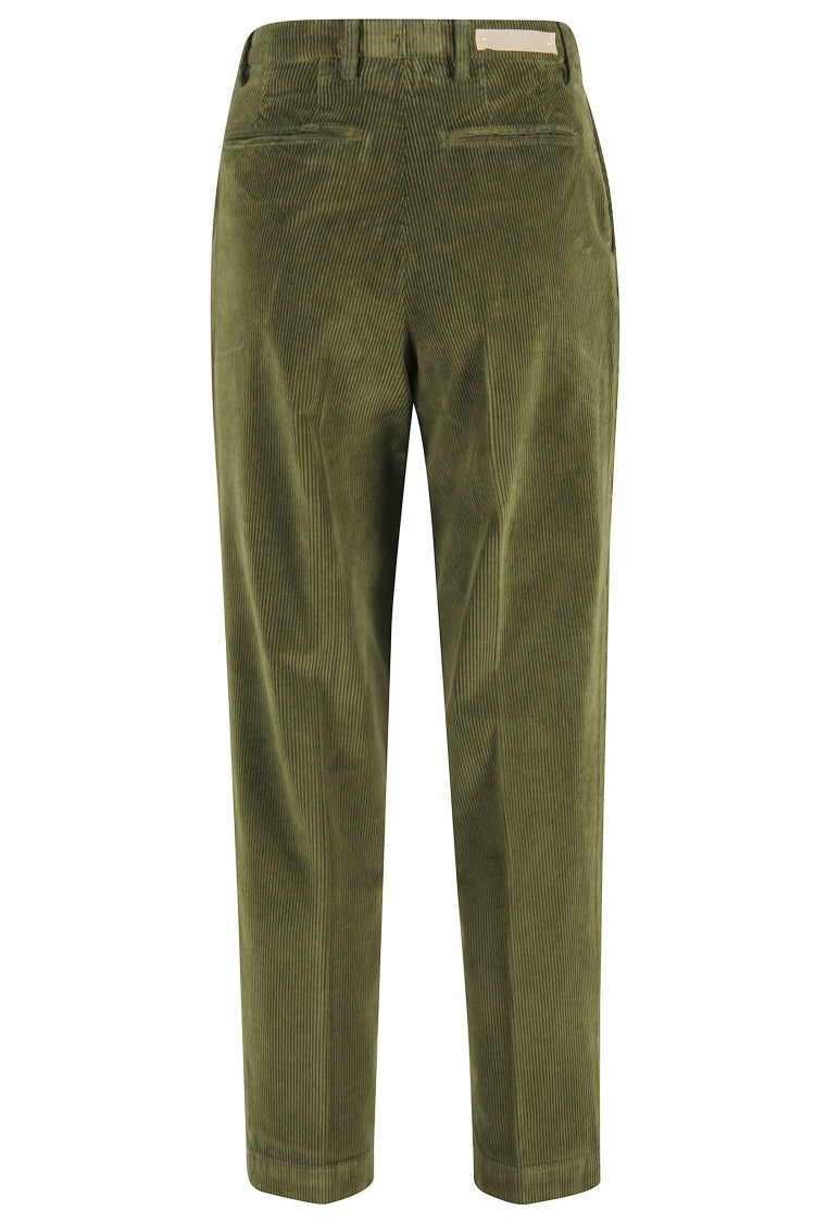 Briglia Guacamole Green Corduroy Pants With Classic Design Elements