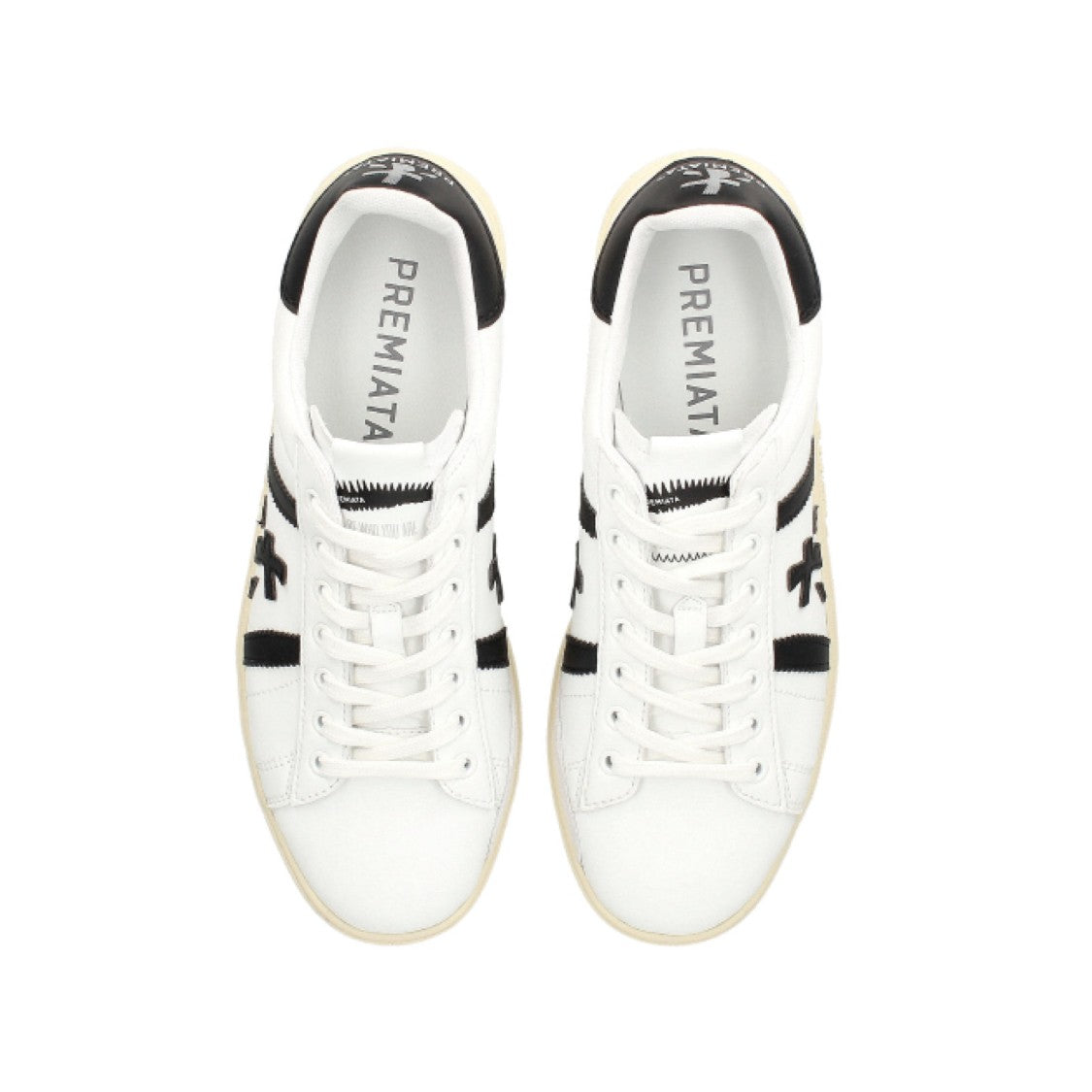 Premiata Russell Sneakers In White Leather Top Black