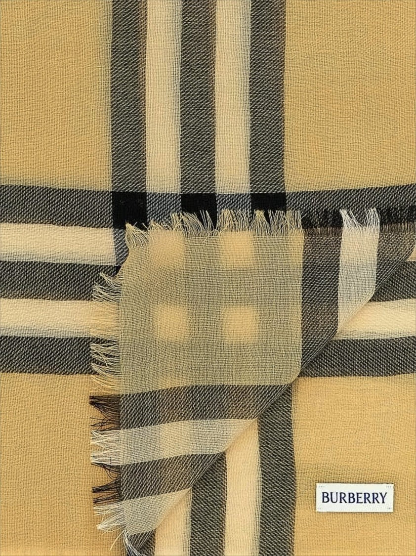Burberry Classic Check Pattern Wool Scarf