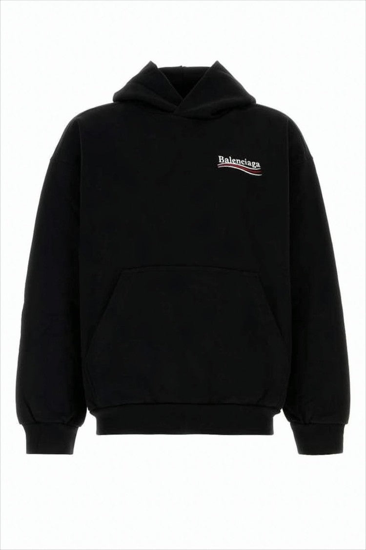 Balenciaga Relaxed Fit Cotton Hoodie With Graphic Detail