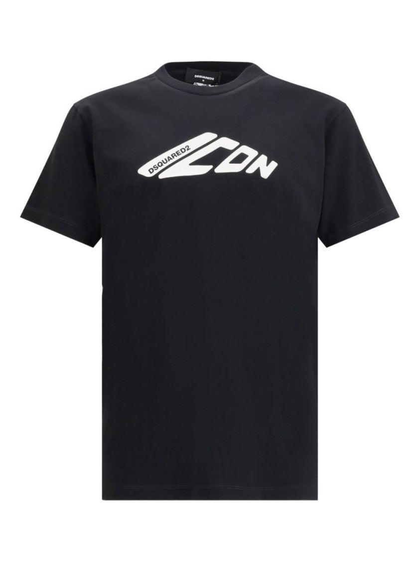 Dsquared2 Short Sleeve Cotton T-Shirt With Bold Logo Print