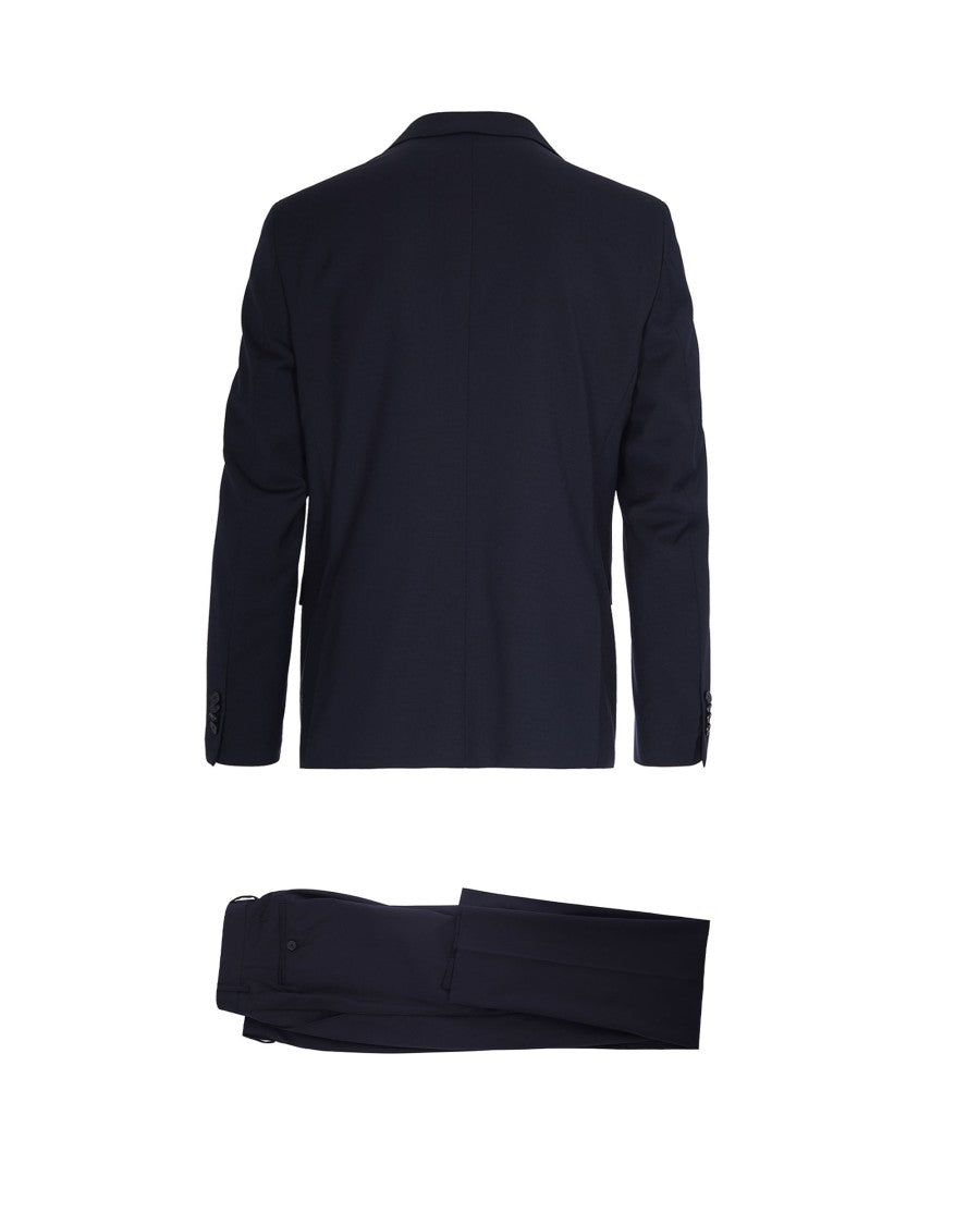 Manuel Ritz Single-Breasted Stretch Viscose Suit With Scalloped Hem