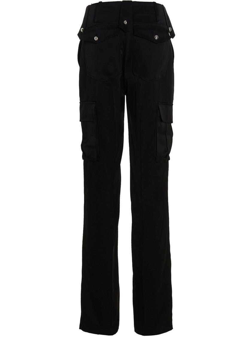 David Koma Satin-Finish Cargo Pants With Multi-Pockets